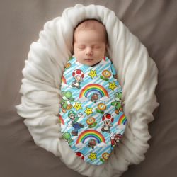 MINI BISCUIT - MOUSSELINE MARIO ARC-EN-CIEL CLASSIQUE (LANGE)